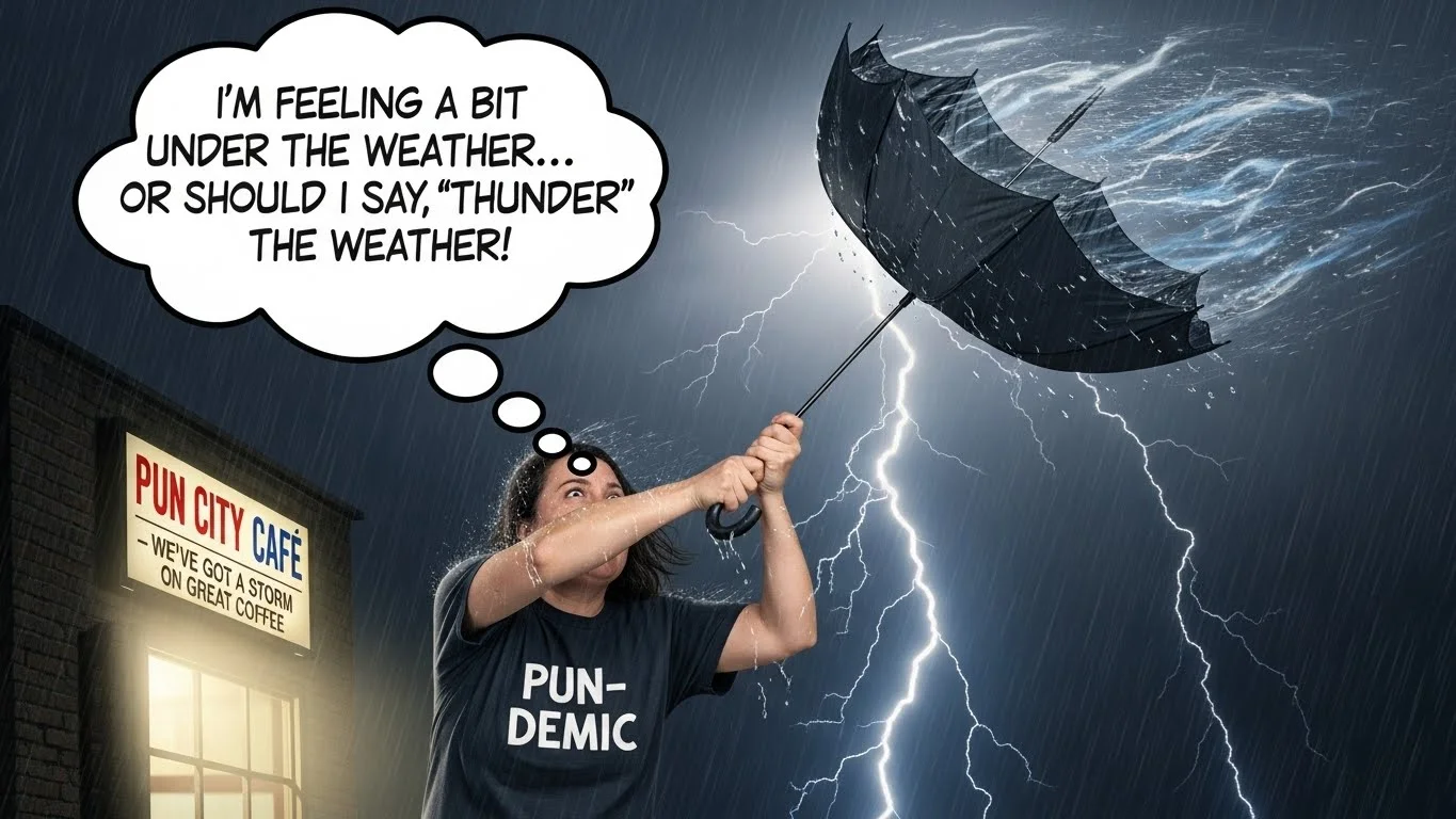 Funny Thunderstorm Puns Captions