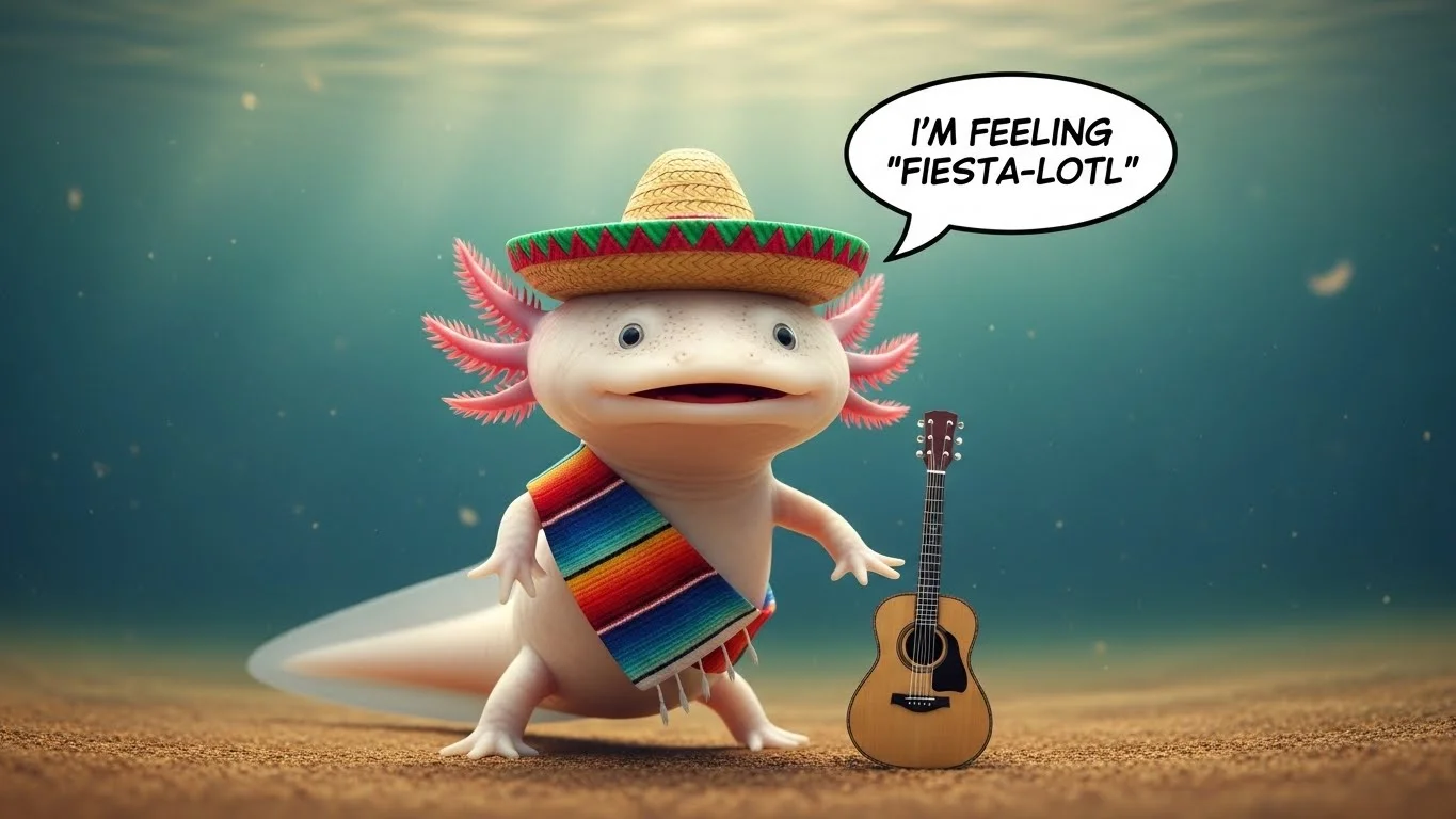 Funny Axolotl Pun Captions