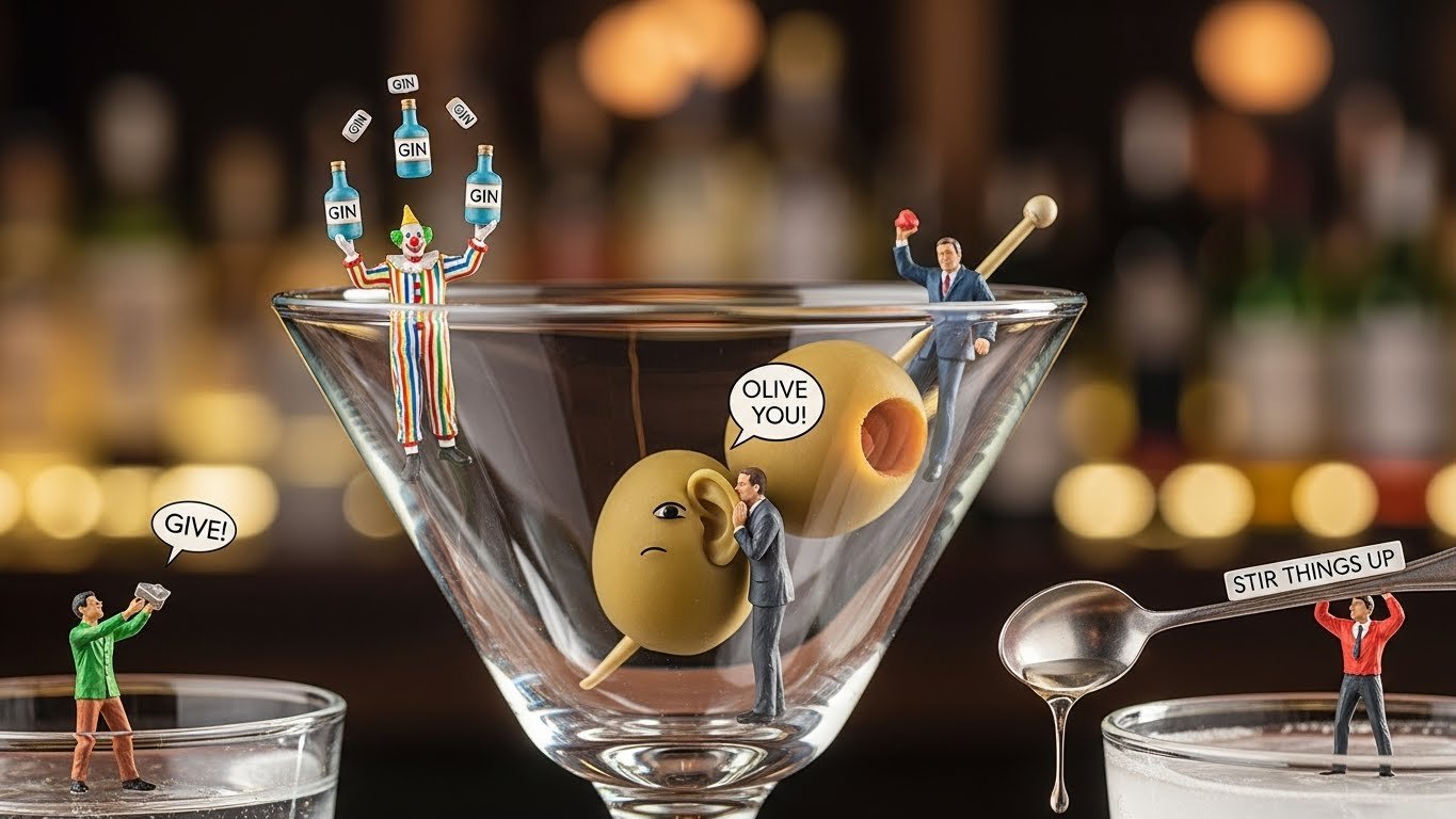 🍸 Funny Martini Puns Captions 📸