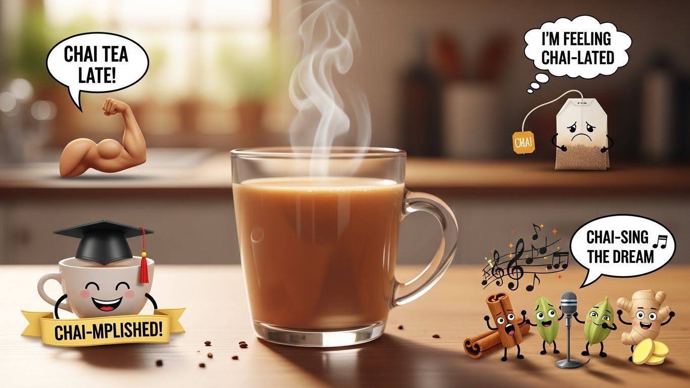 ☕ Funny Chai Puns Captions