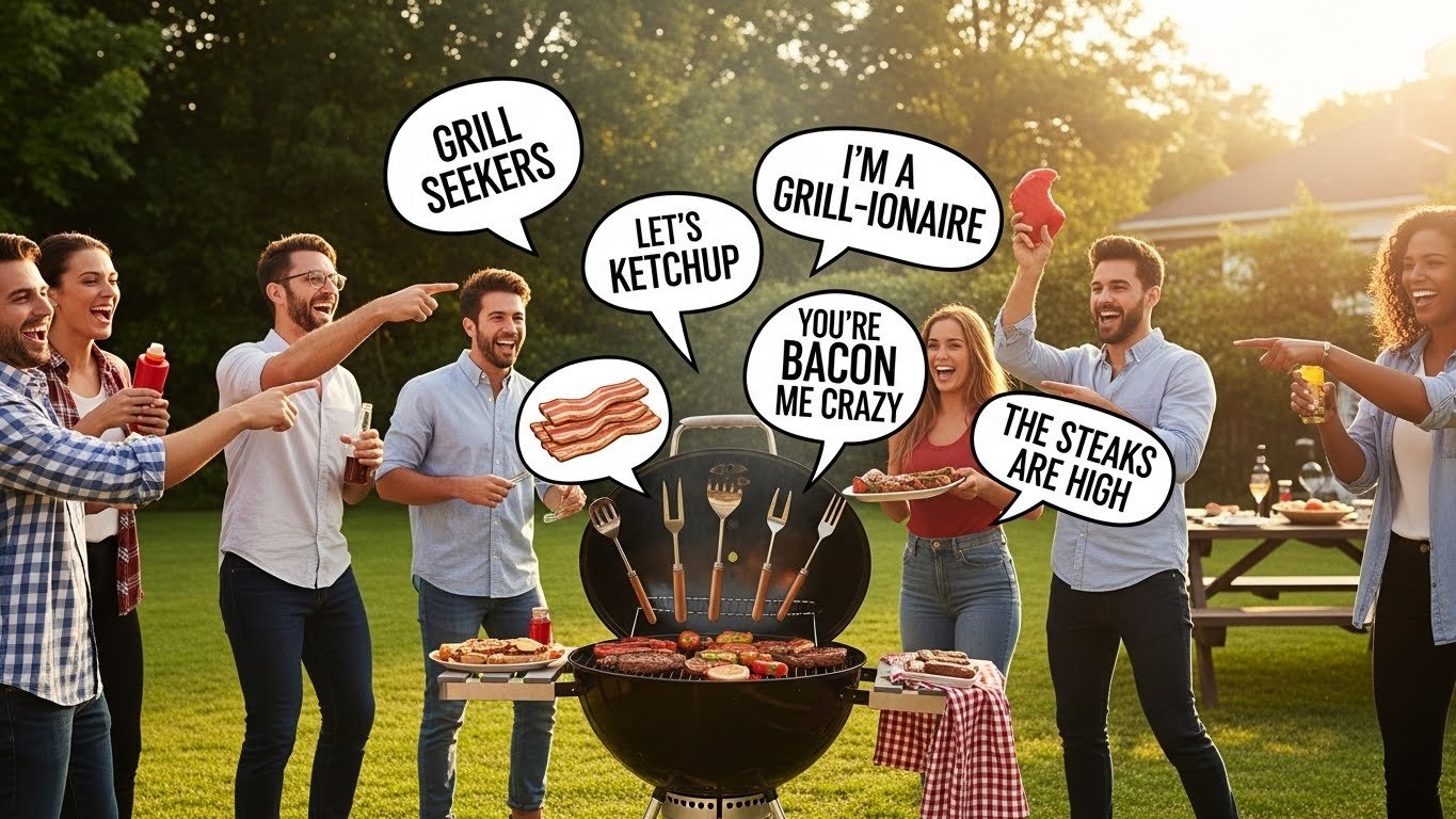 🍔 Funny Grill Puns Captions