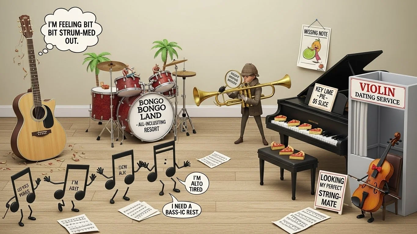 🎤 Funny Music Puns Captions