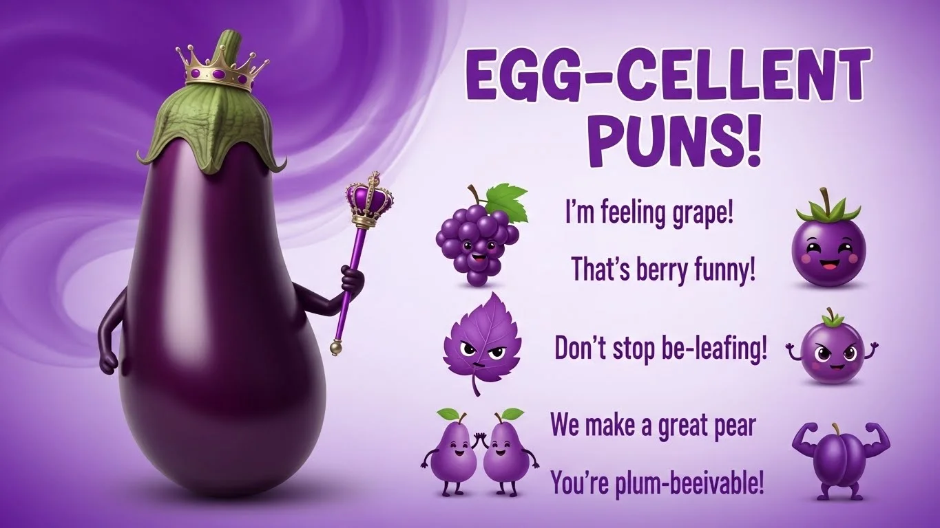💜 Funny Purple Puns Captions
