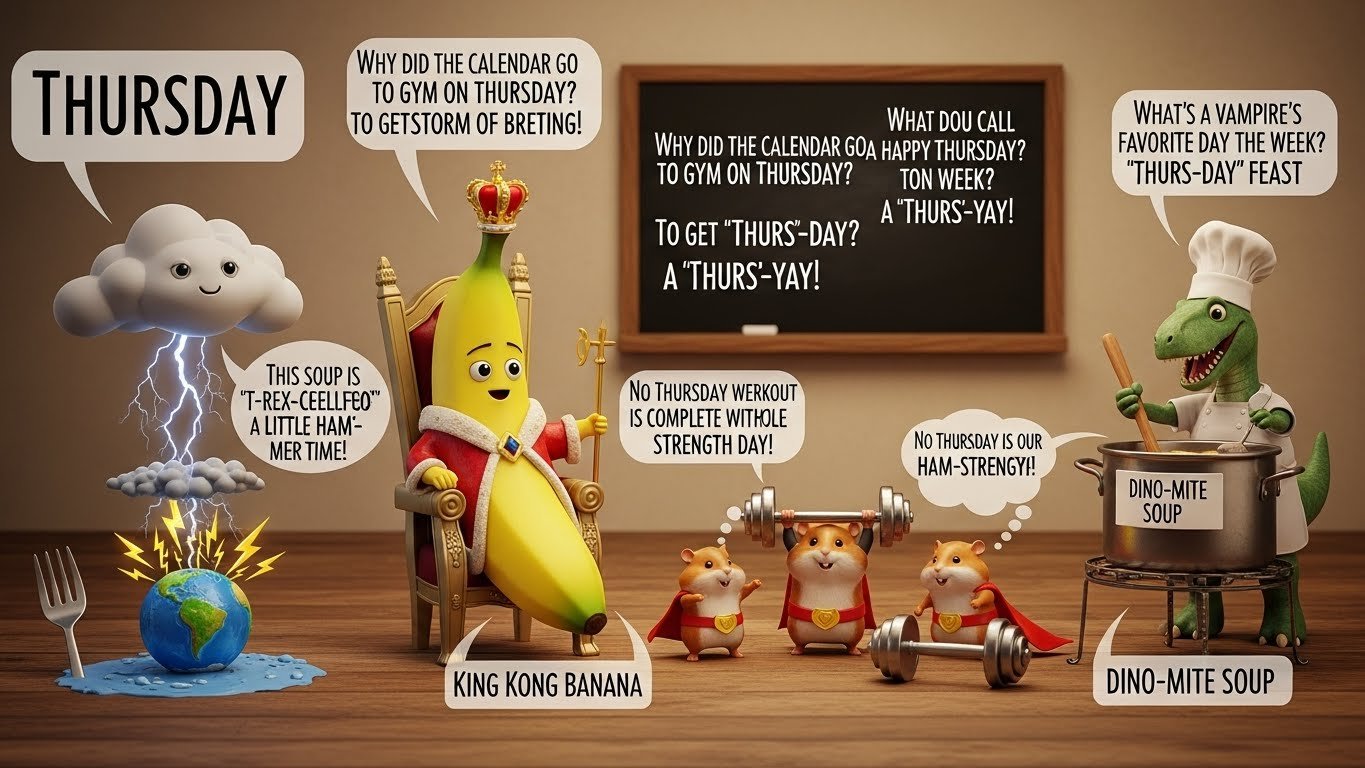 📅 Funny Thursday Puns Captions