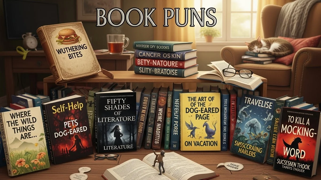 📸 Funny Book Puns Captions