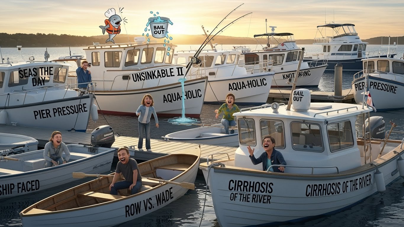 🚤 Funny Boat Name Puns Captions