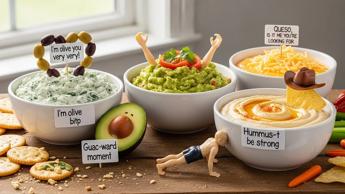 🥑 Funny Dip Puns Captions